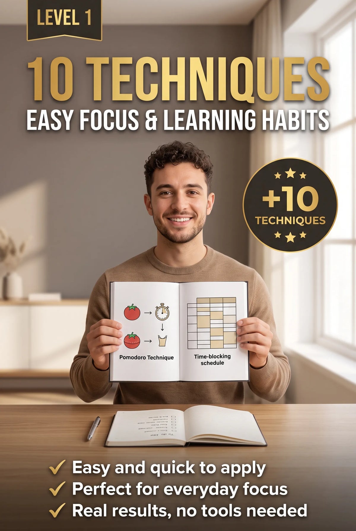 Level 1 – 10 Techniques: Easy Focus & Learning Habits